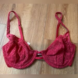 Intimately by Free People red lace underwire bra, 32D